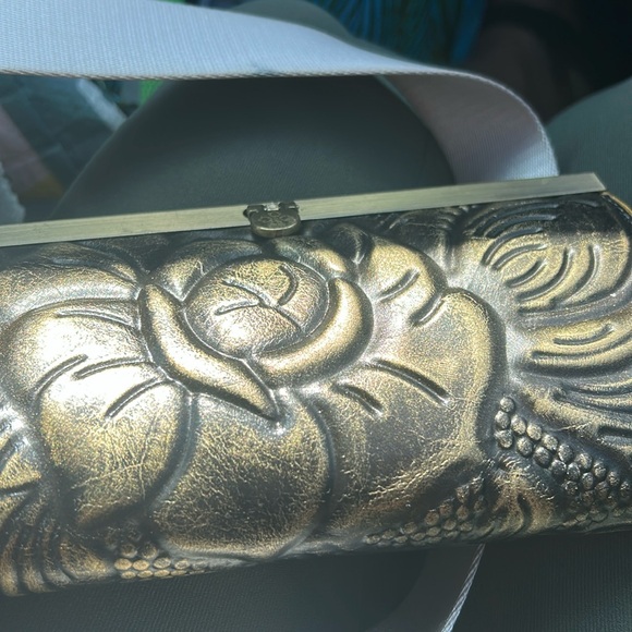 Patricia Nash Tooled Cauchy Wallet or clutch boho embossed metallic boho - Picture 3 of 10